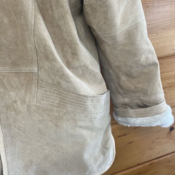 WINLIT New York Leather  Faux Fur Reversible S Hooded Jacket Womens Medium VTG - Picture 3 of 8